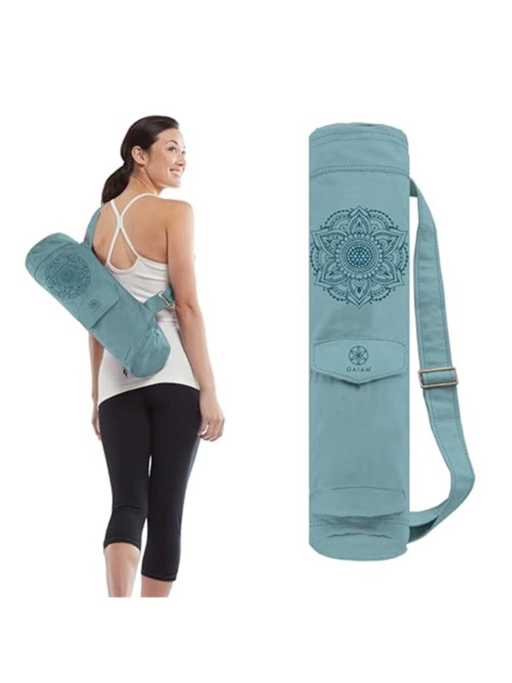 Yoga Mat Bag, Full-Zipper Yoga Mat Carrier with Adjustable Strap, Phone Pocket